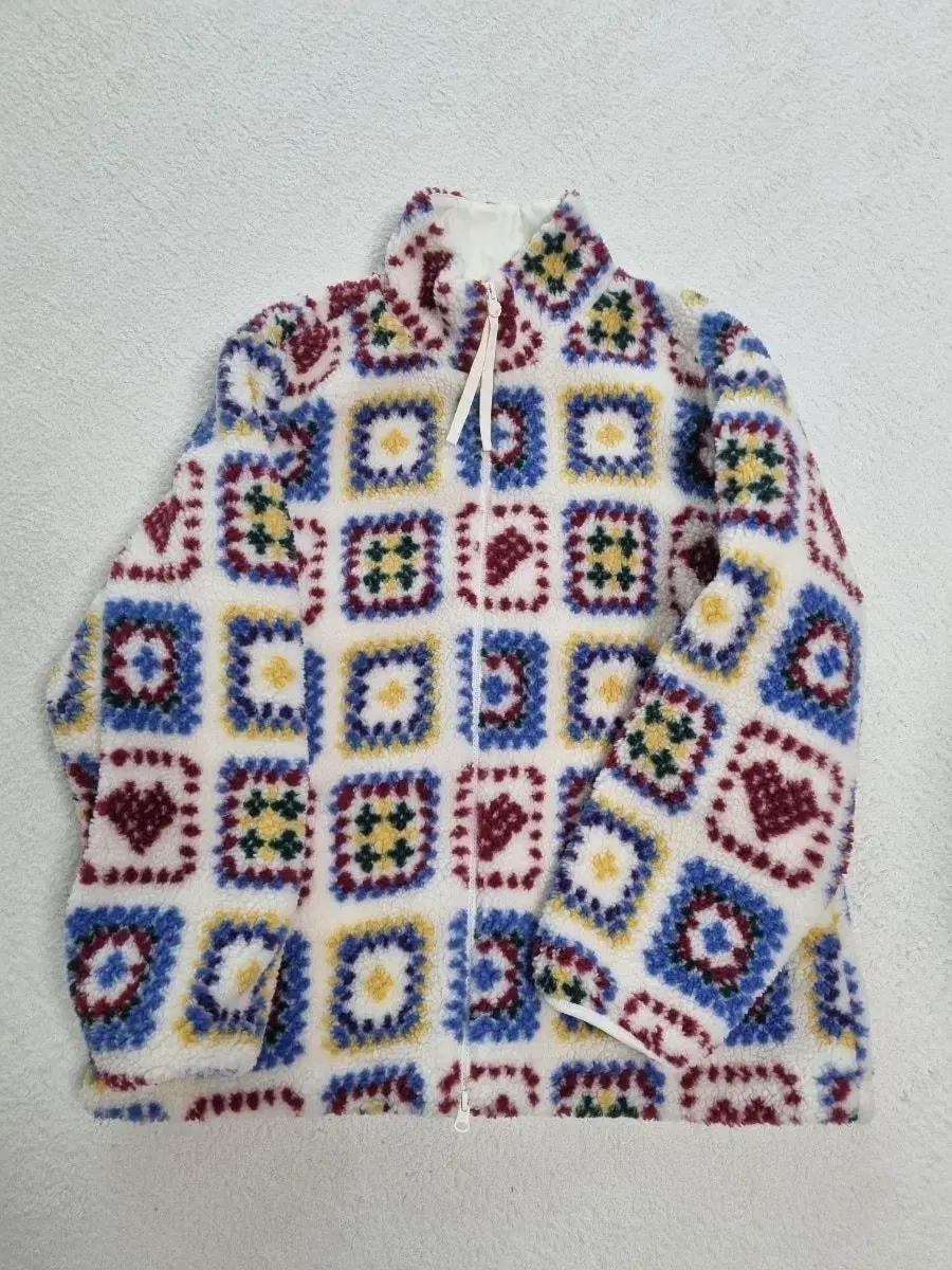 론론 하트 크로셰 패턴 후리스 새상품