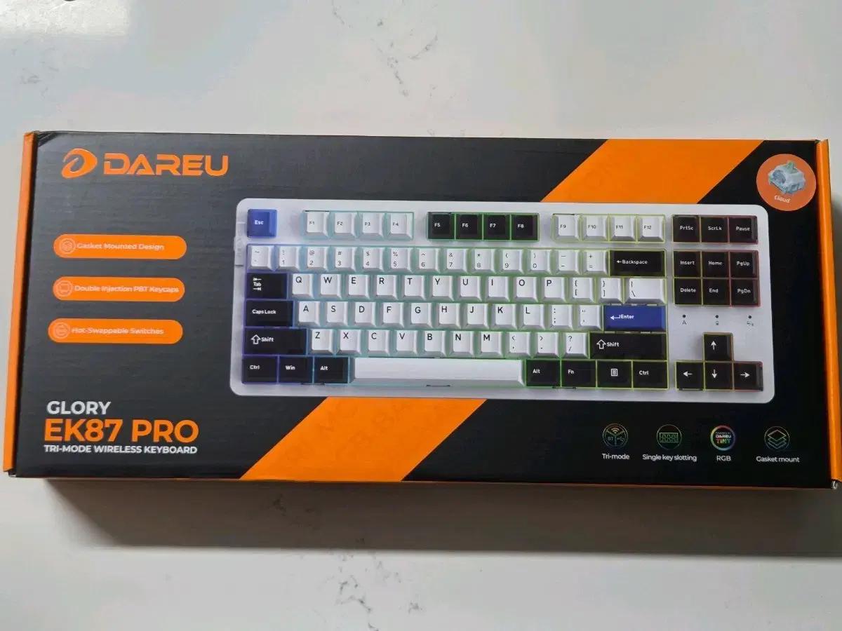 다얼유 EK87 PRO 무선 텐키리스 키보드 블랙레드 클라우드축 새상품