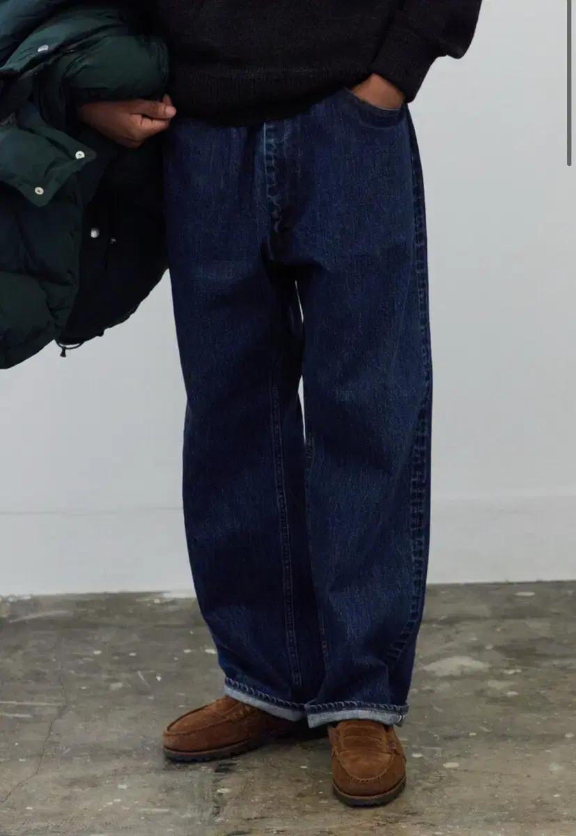 (L)Ends and means denim 5p 워시드 인디고