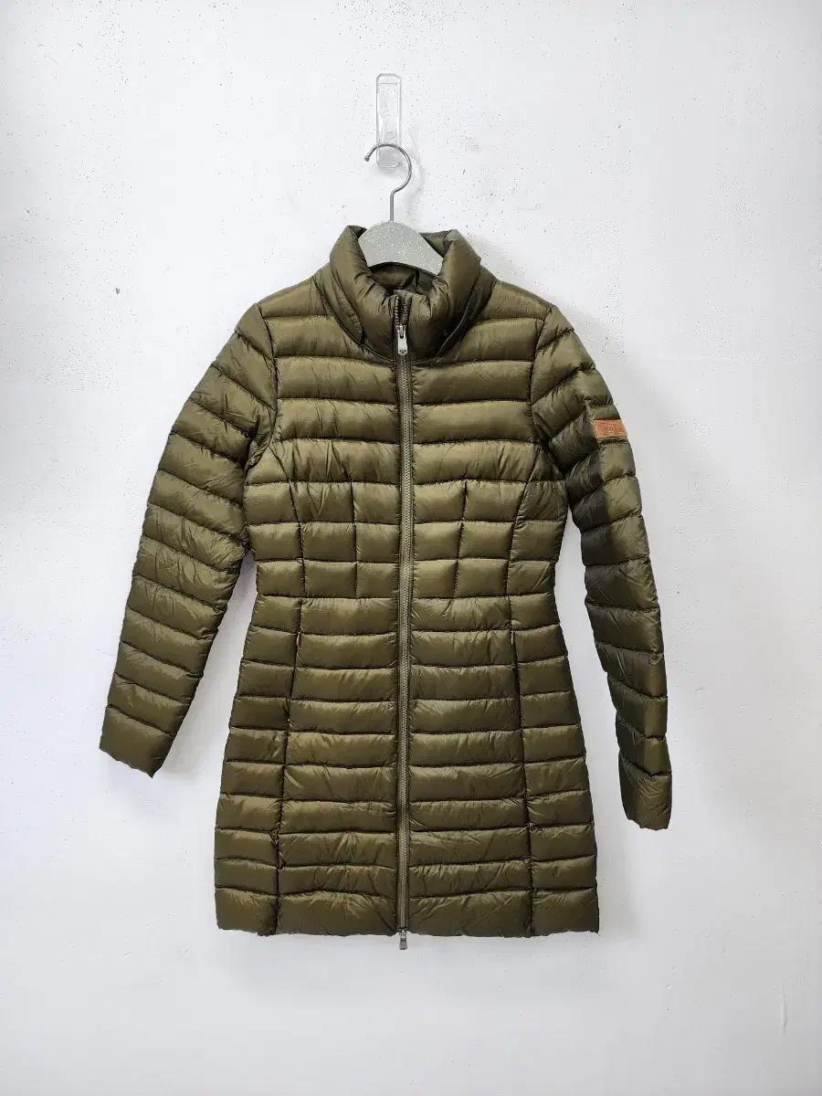 록시 카키색 롱 패딩 코트