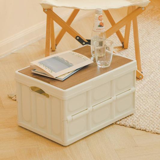 [무배/새제품] 감성 캠핑 폴딩 박스 / 다용도 수납 접이식 테이블 겸용