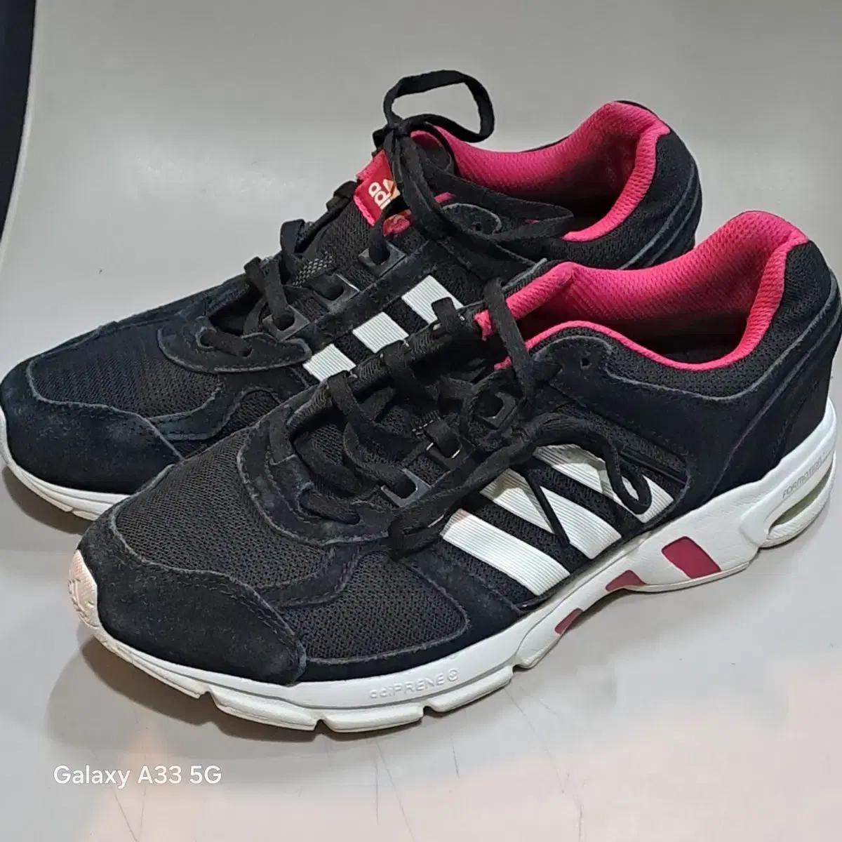 아디다스 운동화 블랙/핑크 여성용 255mm