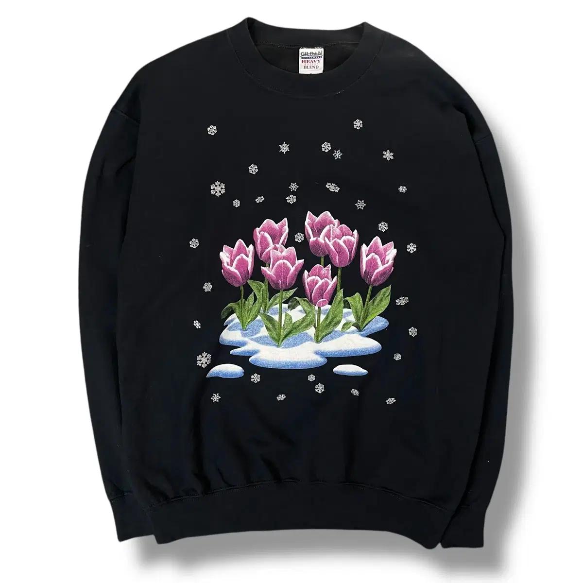 길단 빈티지 프린팅 맨투맨 M