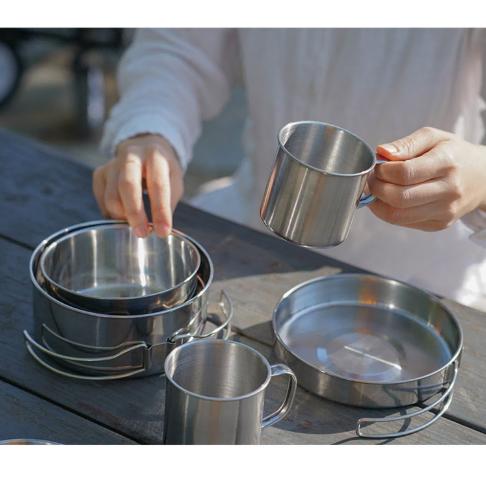 [무배/새제품] 감성 차박 스텐 캠핑 코펠 8p 세트 /캠핑 야외 조리용