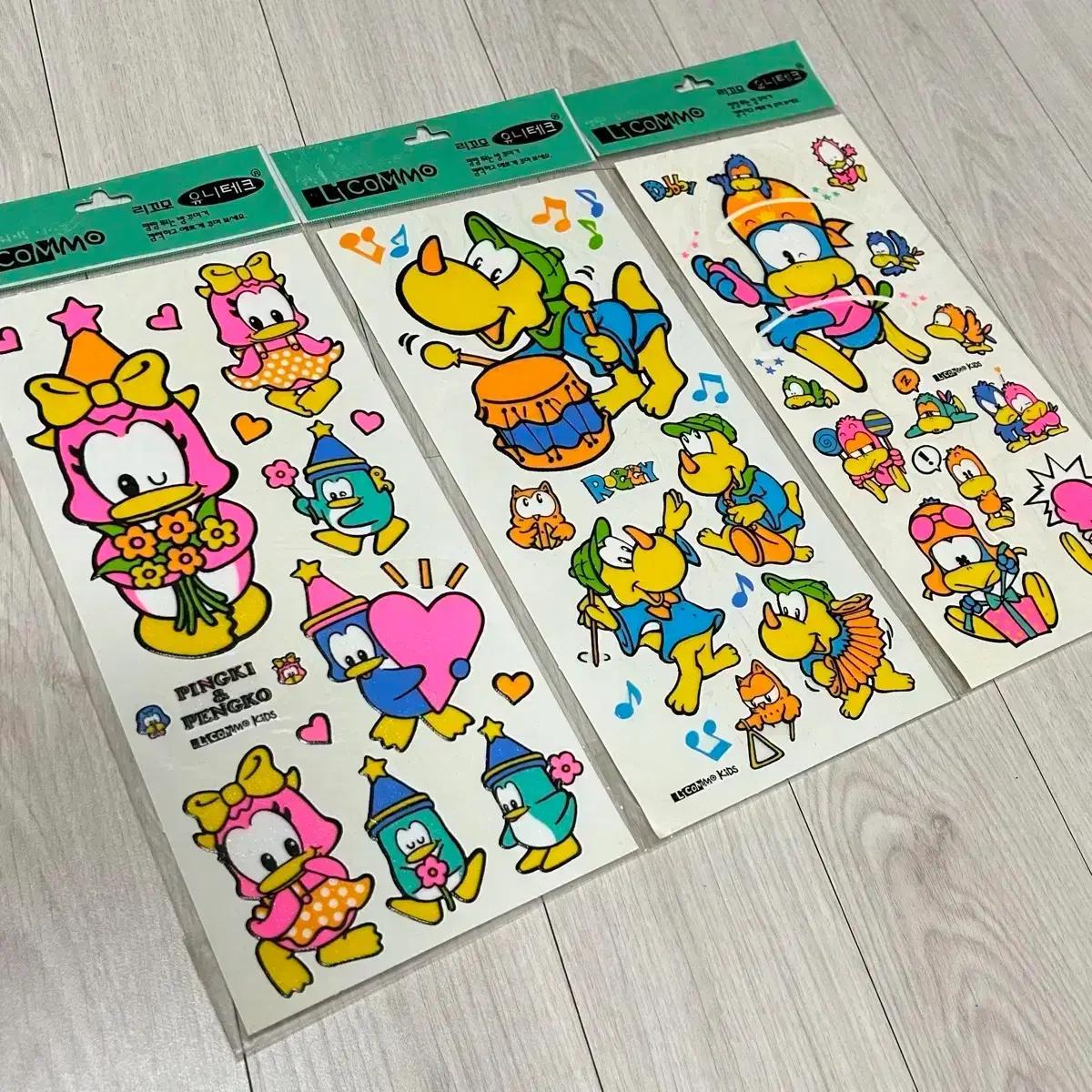 고전문구 유니테크 리꼬모 스티커 일괄