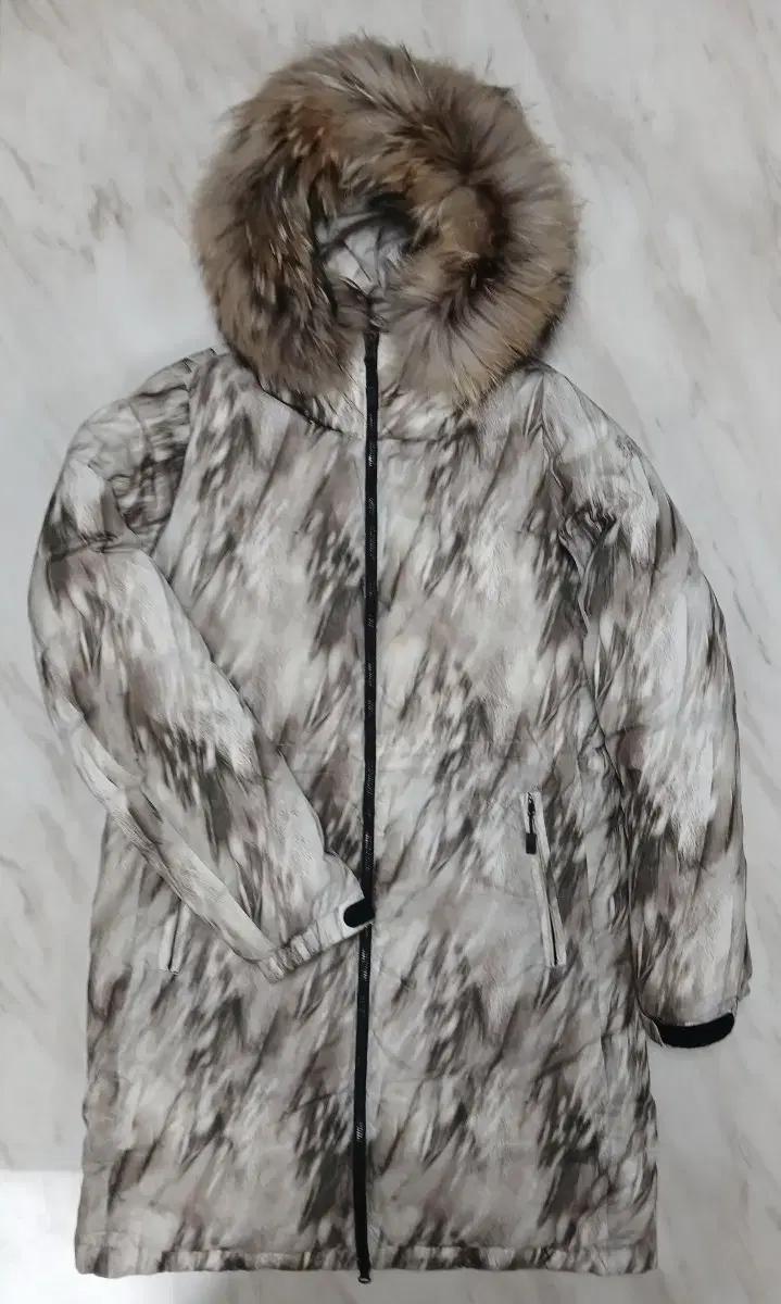 코오롱스포츠 여성용 구스다운 후드 롱 패딩 90 사이즈 K2 케나다구스