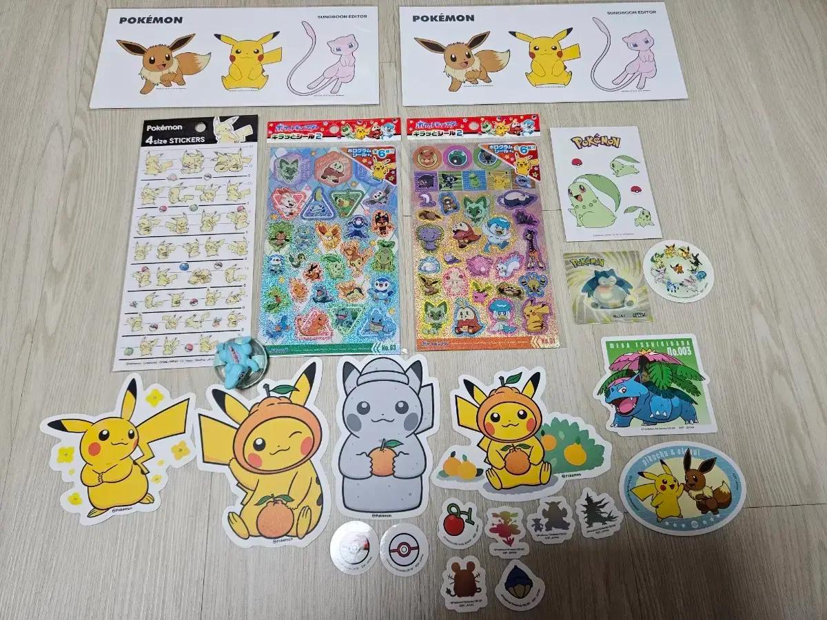포켓몬 스티커,가챠,노트북 리무버블 스티커세트 피카츄리아코뮤치코리타이브이