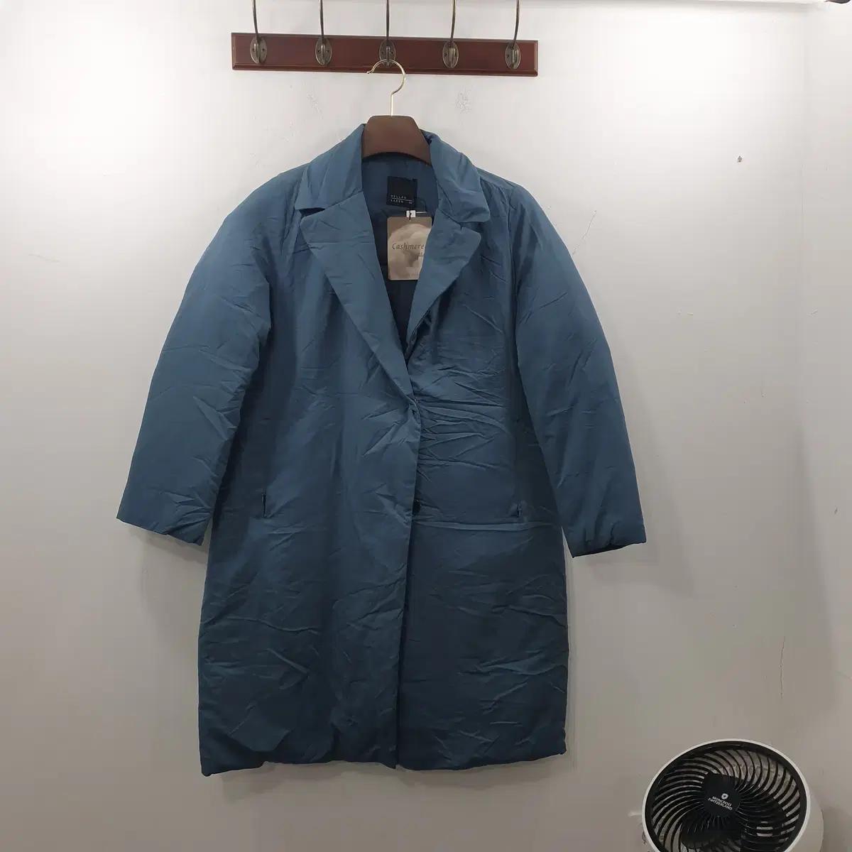 M 헬렌카렌 여성 블루 패딩 코트 롱 점퍼