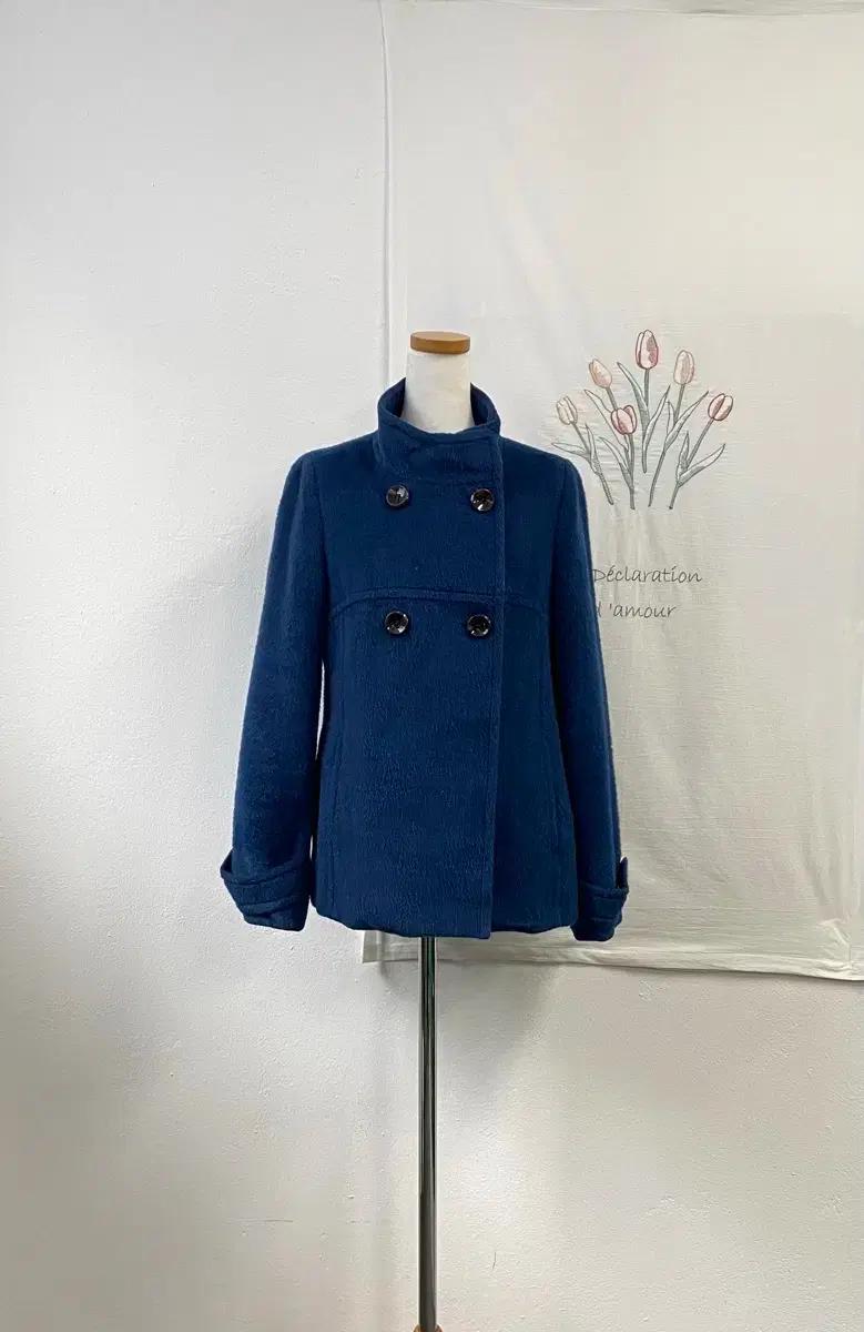 리안 모 알파카 더블 버튼 숏 코트