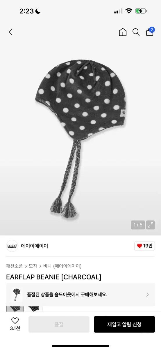에이이에이이 비니 차콜