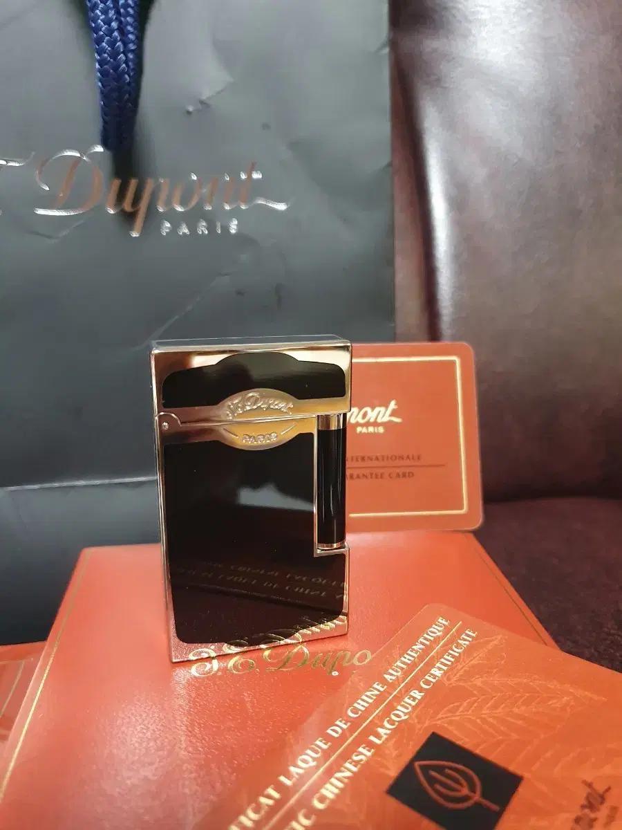 새상품급 듀퐁라이터 라인2 쌍불 ca16787 블랙 래커 팔라듐 백금