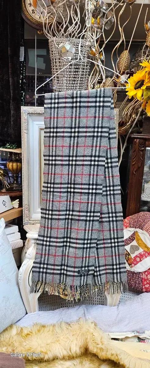 남성체크 머플러 그레이롱