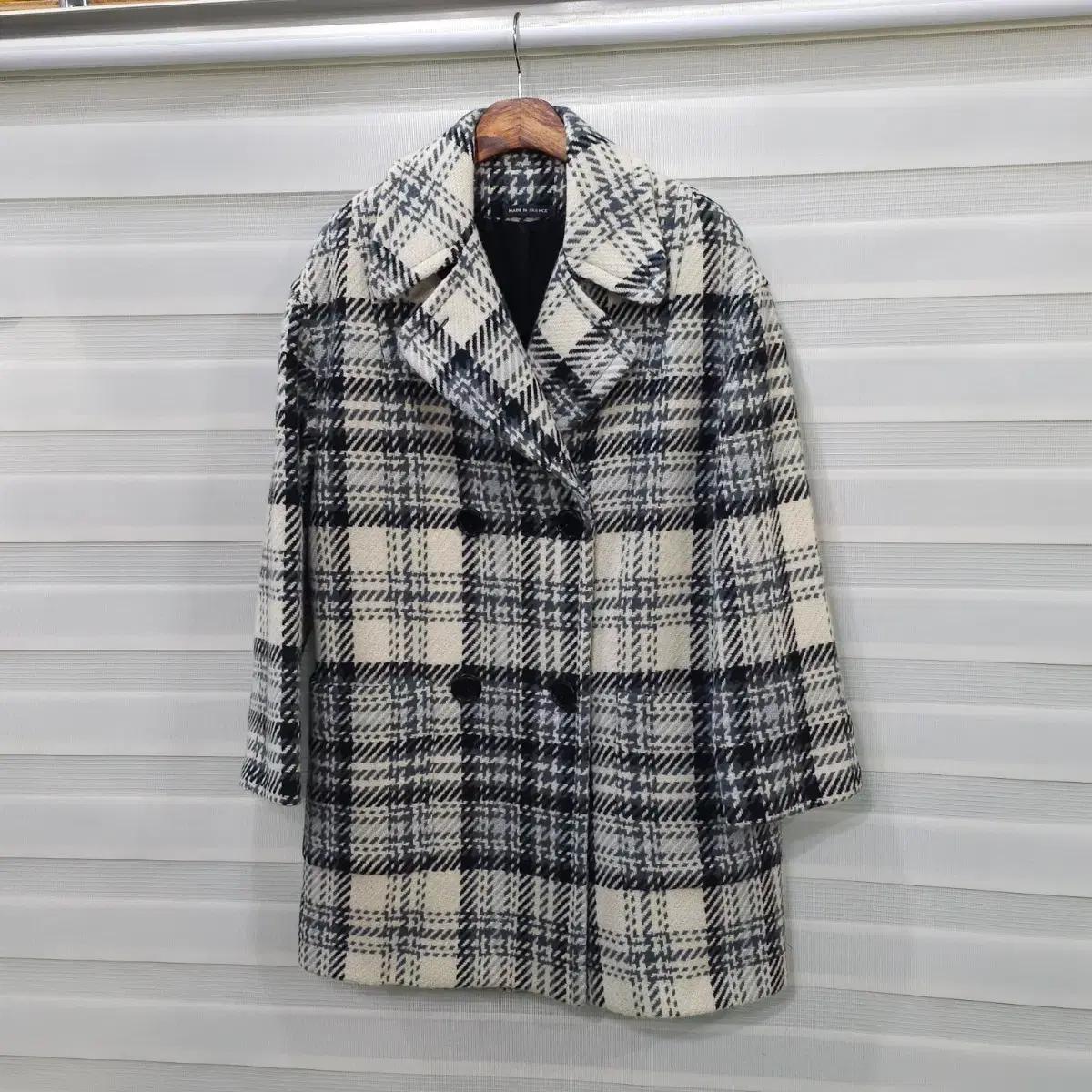 프랑스 빈티지 트위드울 오버핏 더블코트- 우먼프리