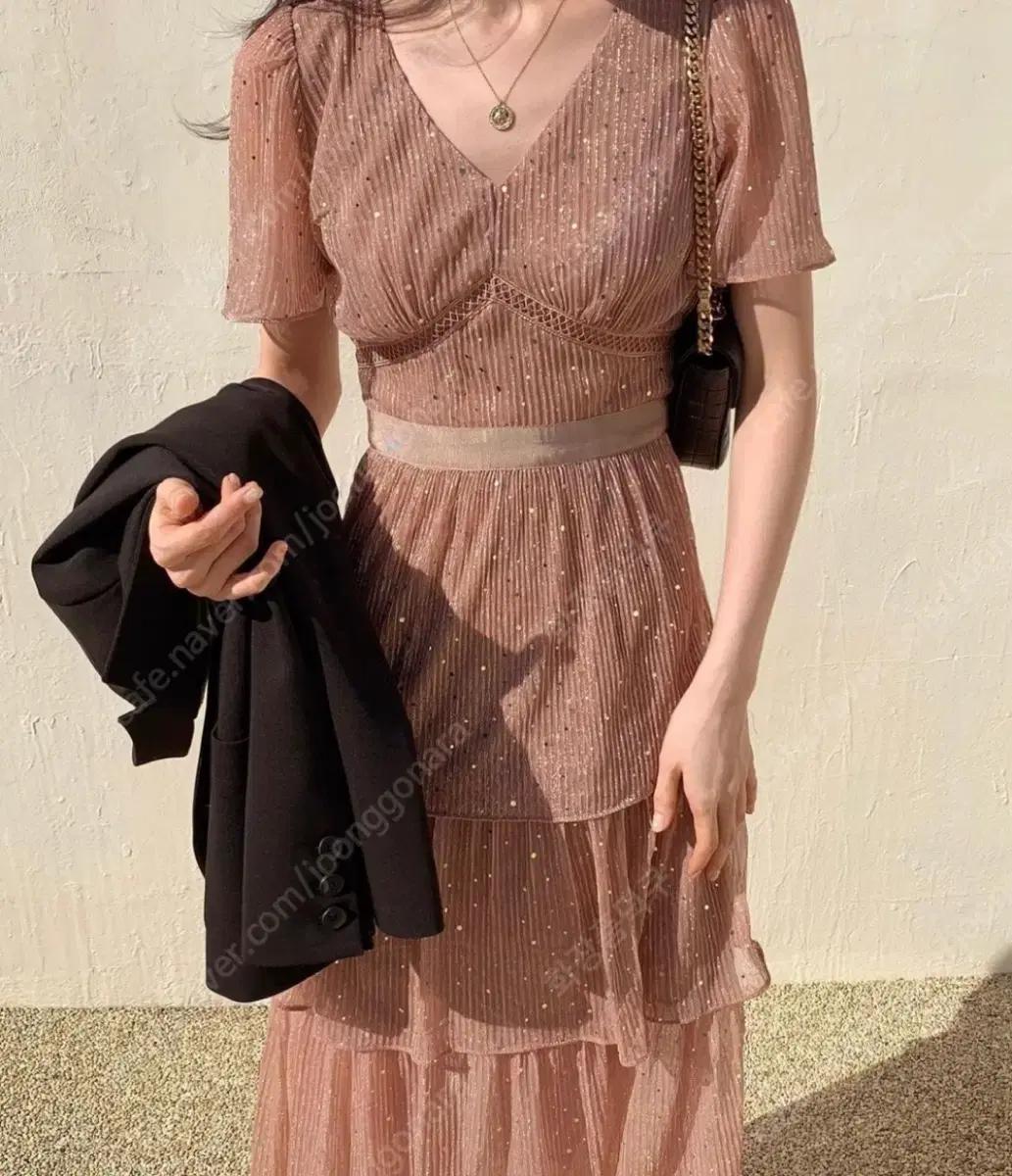 [연말룩] 누아르나인 스팽글 플리츠원피스