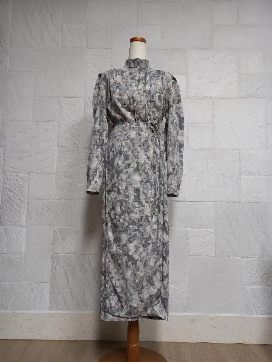 패턴 롱 원피스 랩 스타일(새옷)