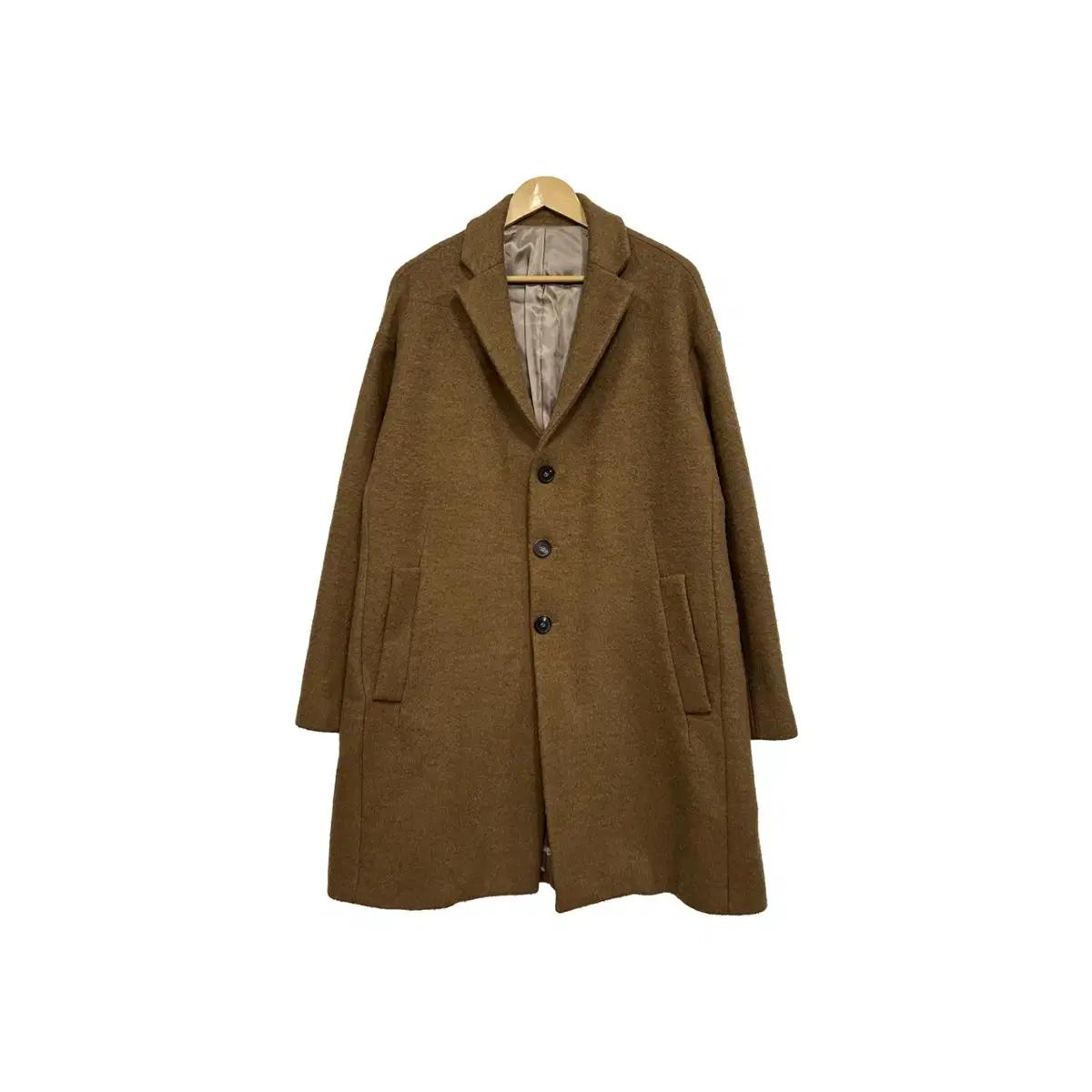 [95] 자라 맨 카멜 모직 남성 싱글코트 롱코트