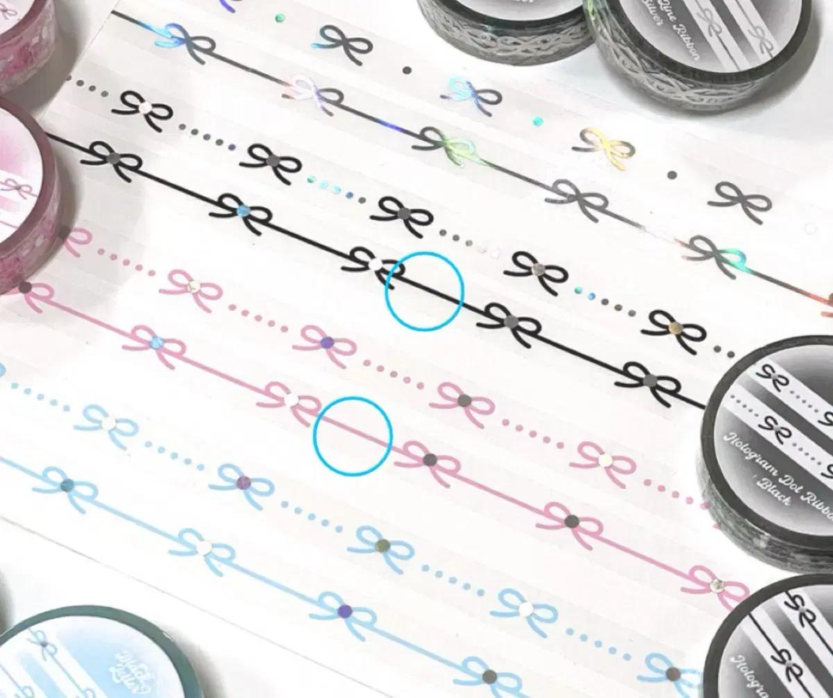 리본시리즈 투명 박 라인 리본 마테 핑크 / 블랙 2종 일괄