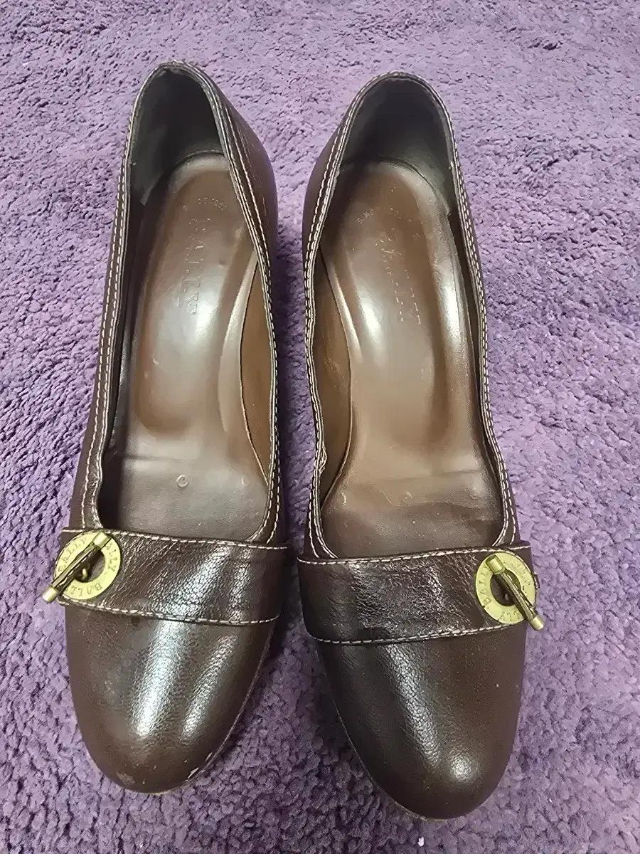 BALLY 발리 브라운 가죽 여성 펌프스힐