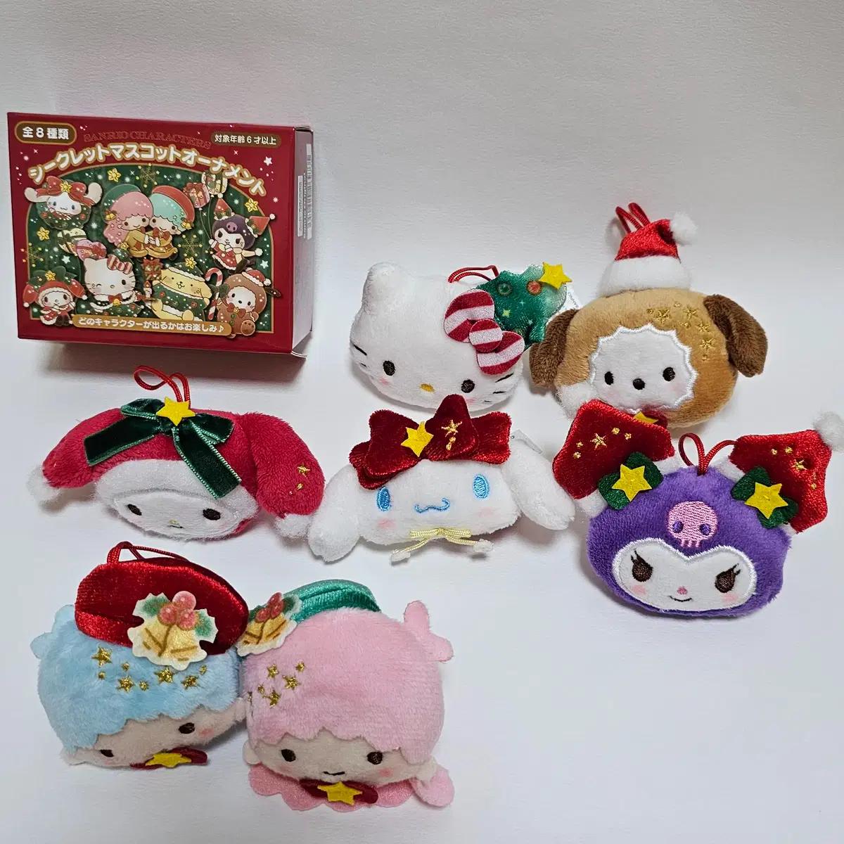 산리오 크리스마스 오너먼트 인형 마이멜로디 키키라라 시나모롤 쿠로미