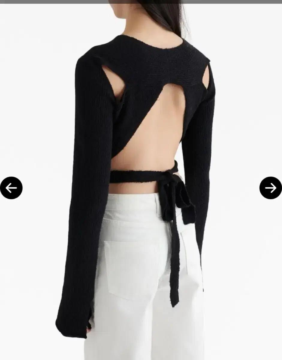 악셀아리가토 레어템 블랙 니트 Tube Rib-Knit Wrap Top