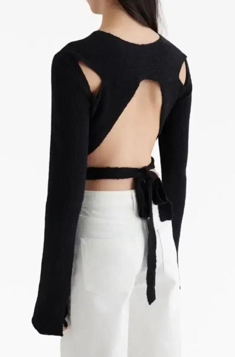 악셀아리가토 레어템 블랙 니트 Tube Rib-Knit Wrap Top