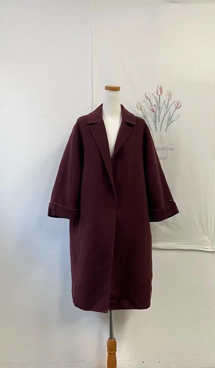 라인 핸드메이드 캐시미어 혼방 루즈핏 코트