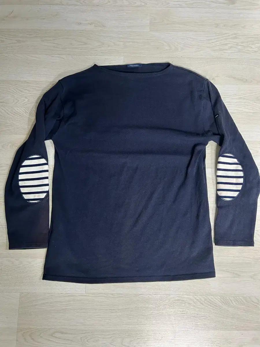 세인트제임스 네이비 단가라 패치 티셔츠