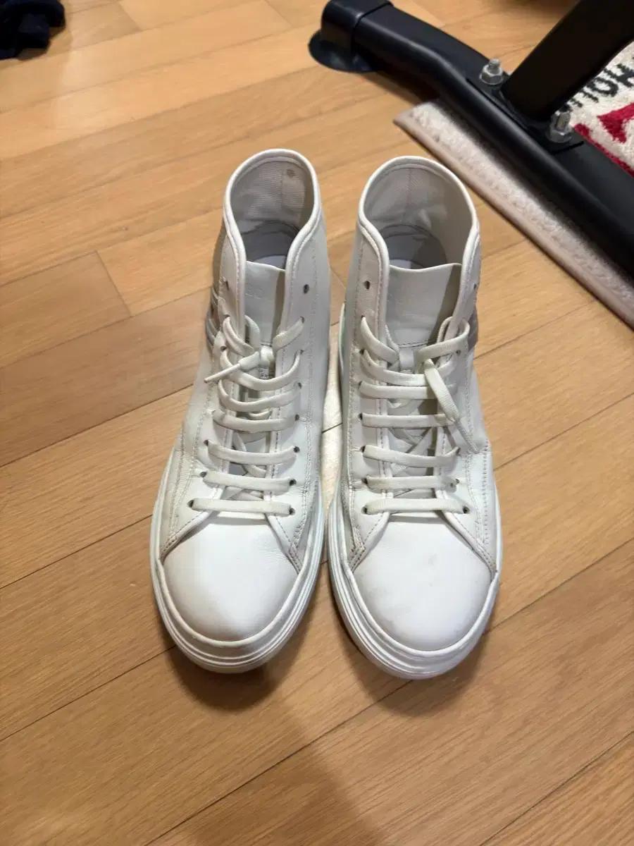 호간 화이트 하이탑 스니커즈 230