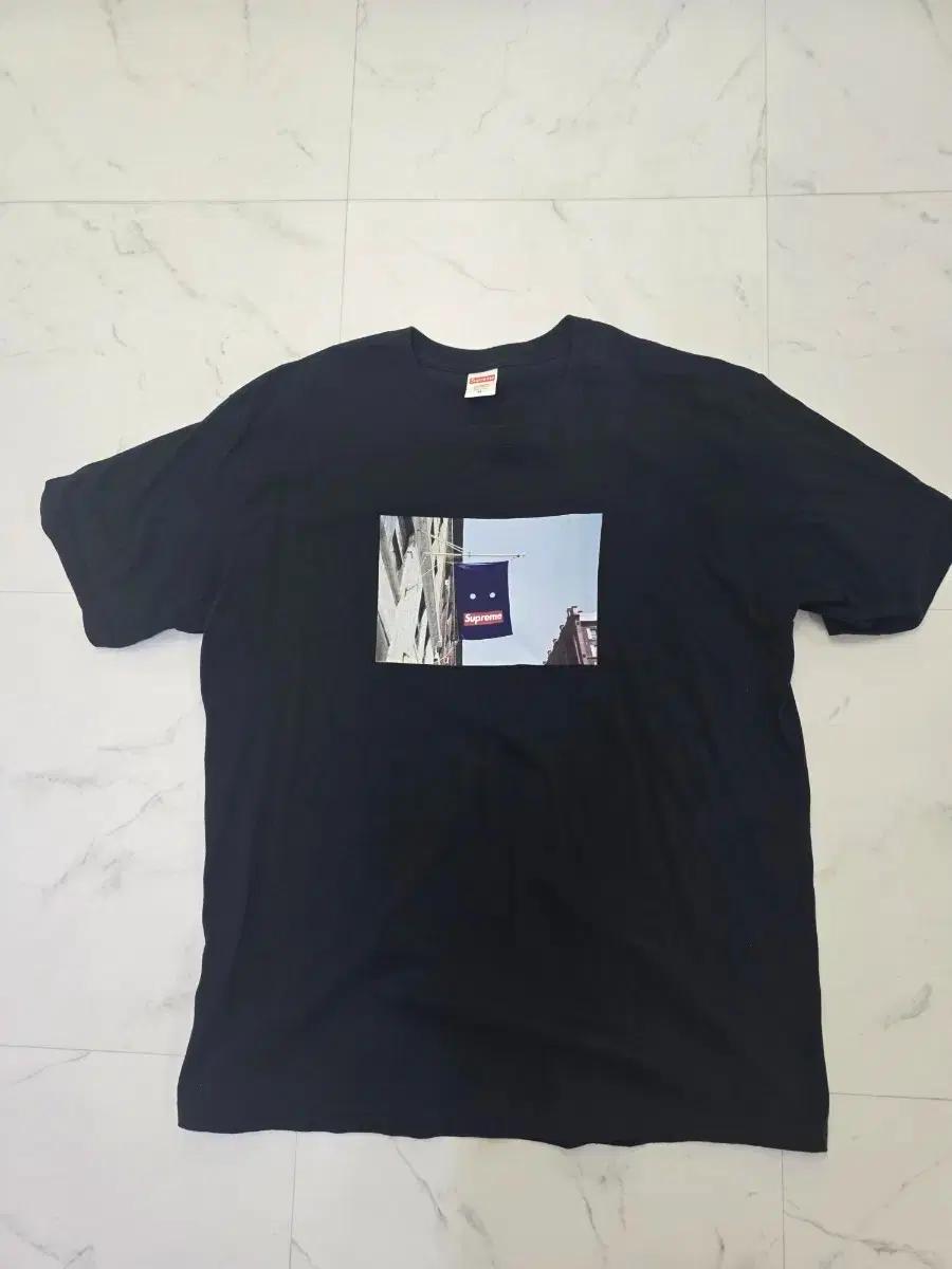 [XL] 슈프림 19FW 배너 반팔티 블랙
