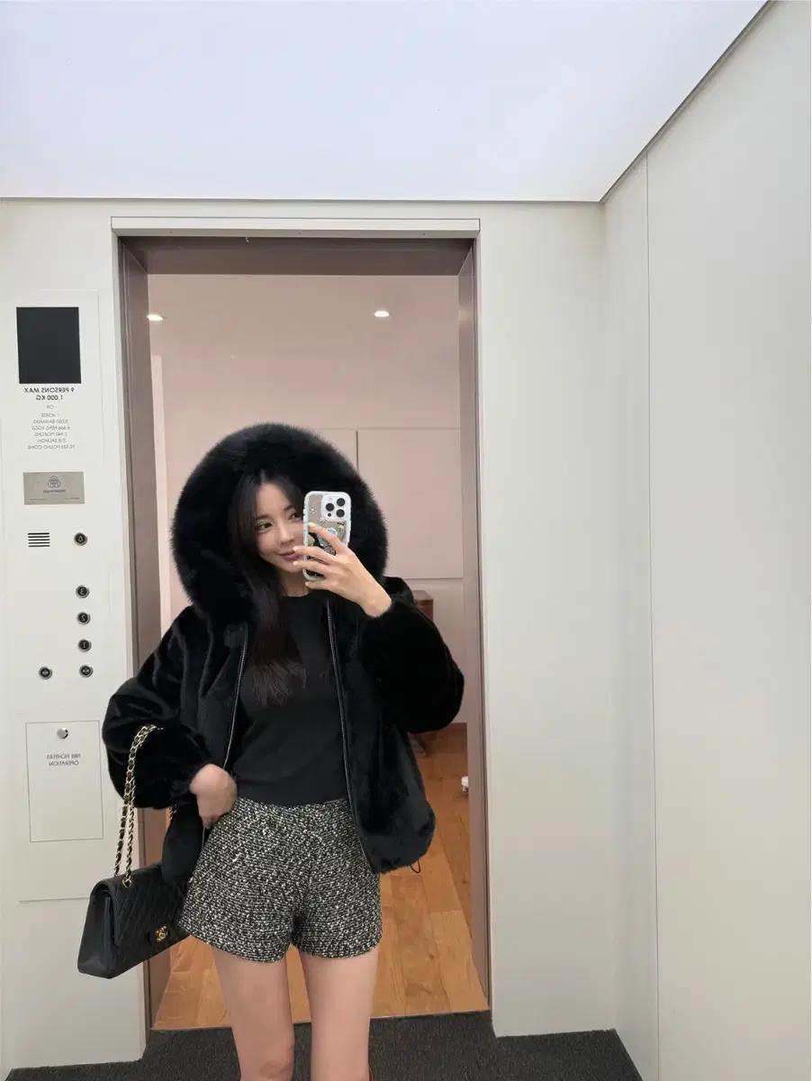 로아뮤 리얼폭스퍼자켓 수입의류 겨울자켓 검정색
