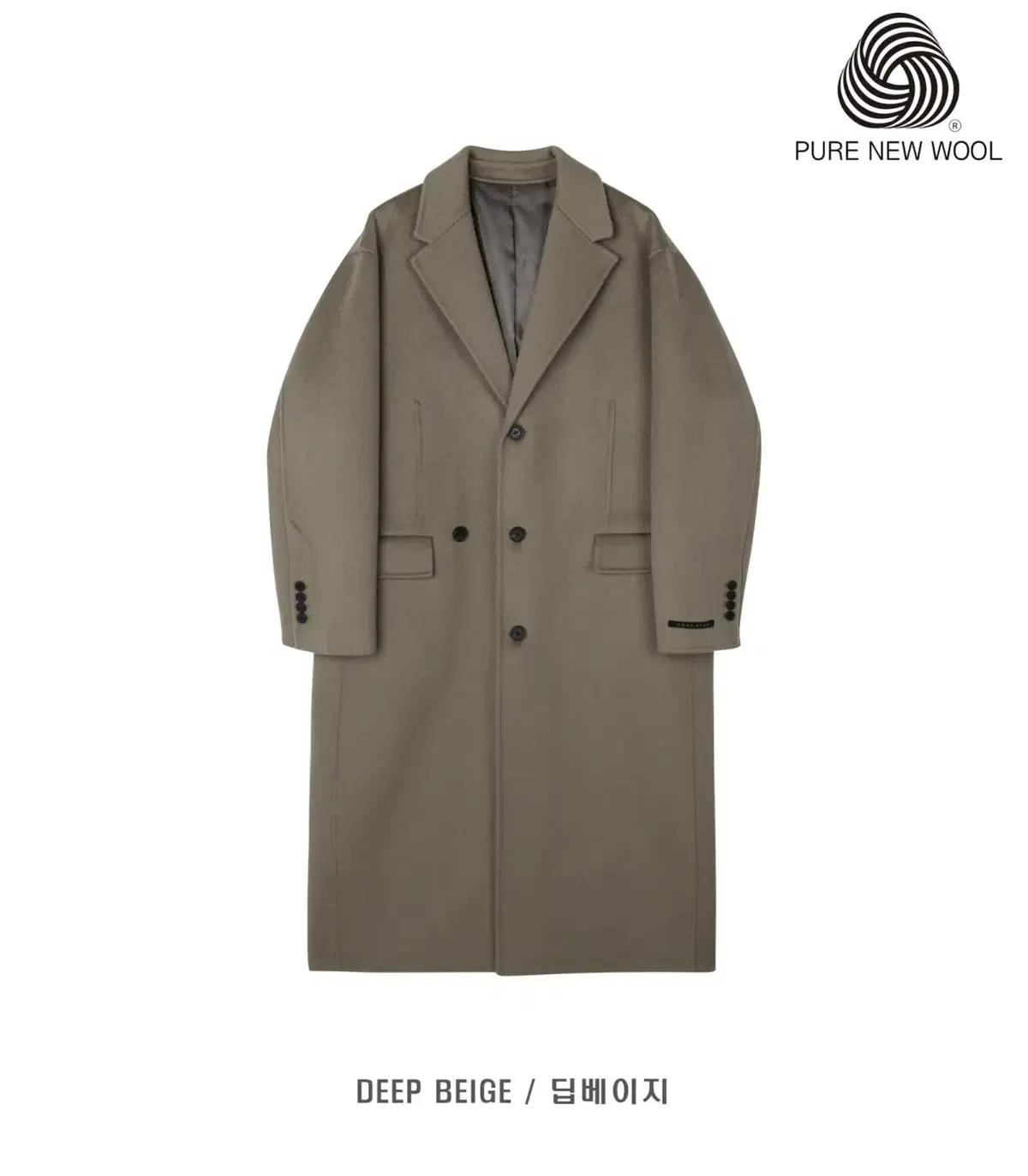 남자 오버핏 울 핸드메이드 싱글 롱 코트