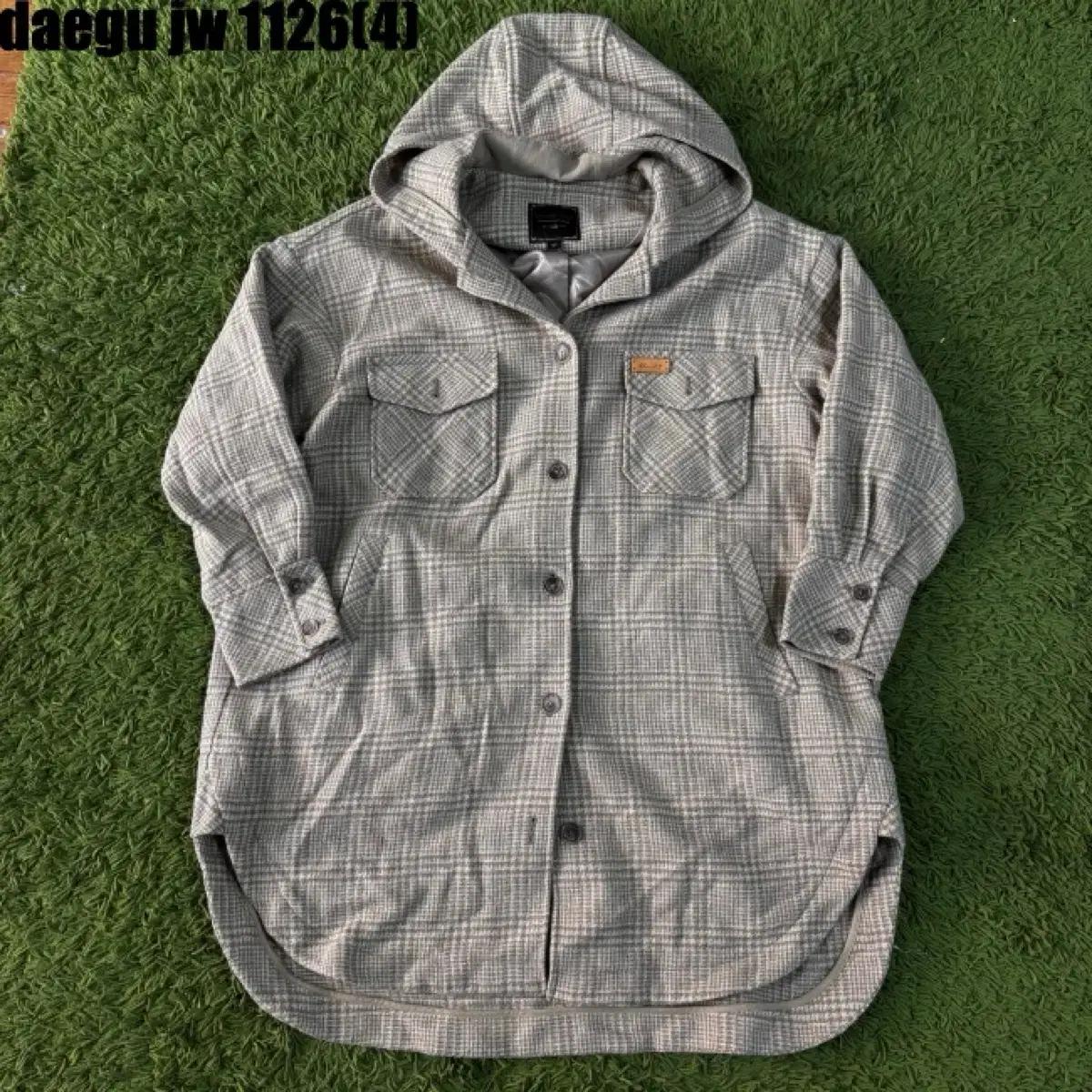 써스데이 아일랜드. 체크 오버핏 롱 자켓(90-95)