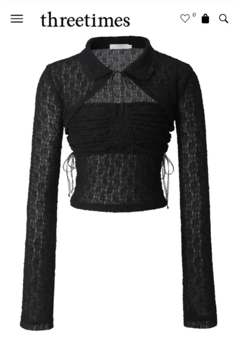 쓰리타임즈 디어 블라우스 블랙 M
