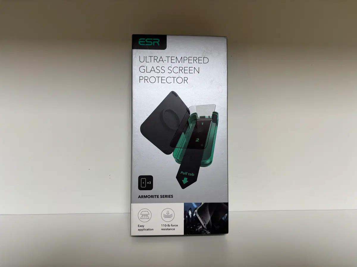 ESR 아이폰15,16용 울트라 터프 풀 커버리지 강화 유리 9H+