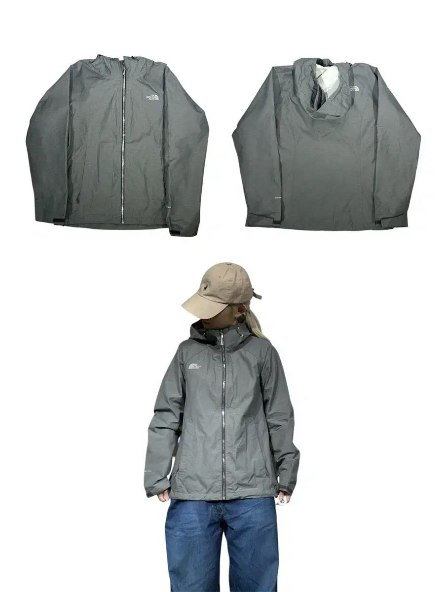노스페이스 그레이 여성용 하이벤트 후드 바람막이 등산 자켓
