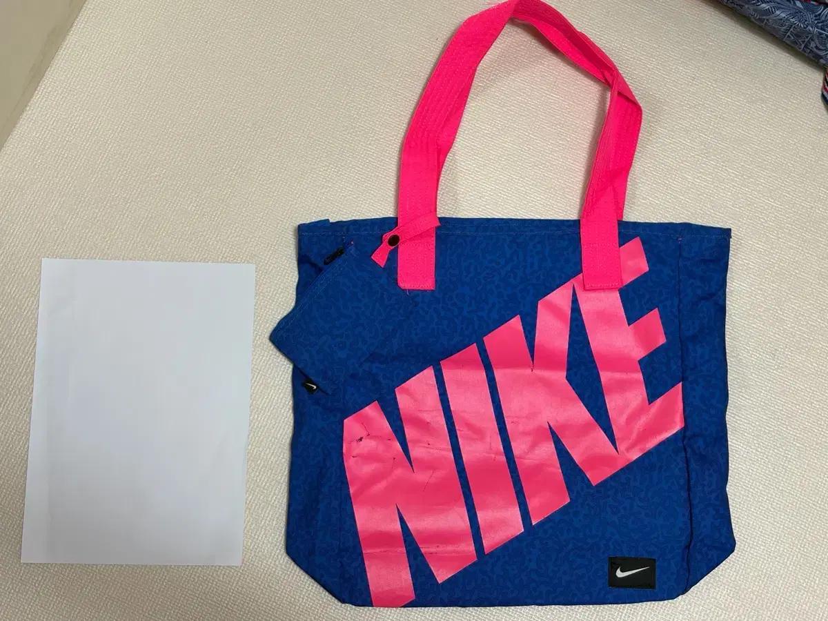 나이키 토트백 파랑/핫핑크