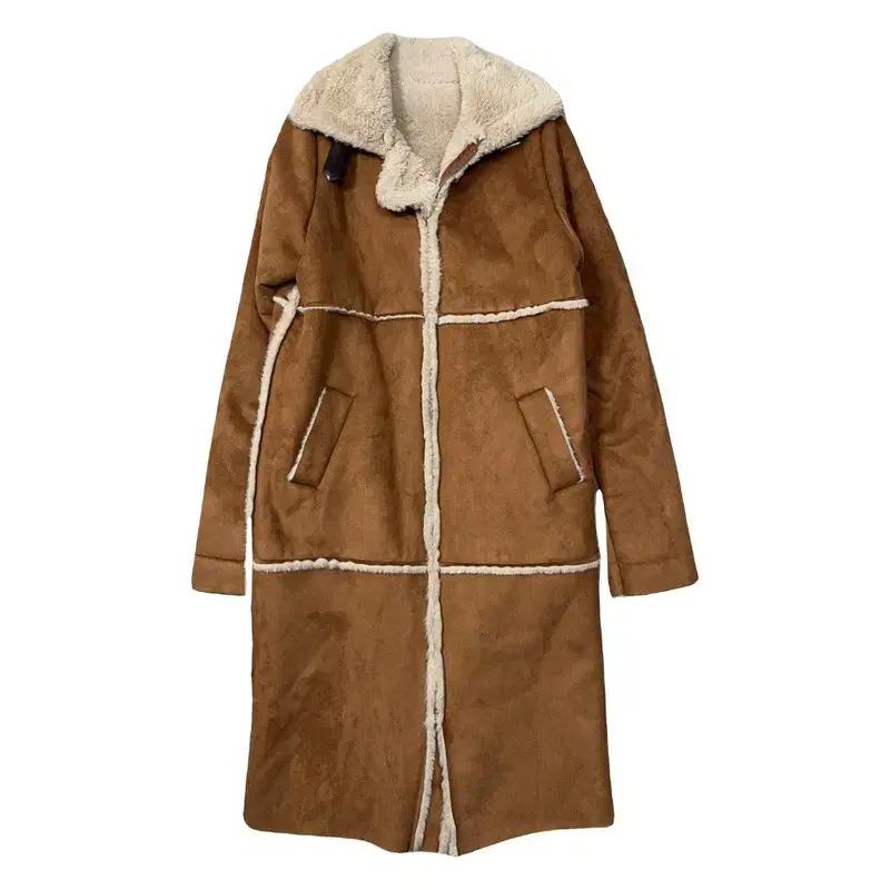 여성 캐주얼 브라운 무스탕 코트 L