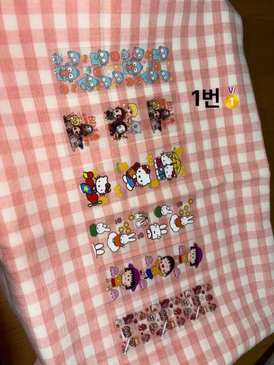 캐릭터 방수 스티커 (헬로키티/미피/귀멸의칼날 외) 5+1