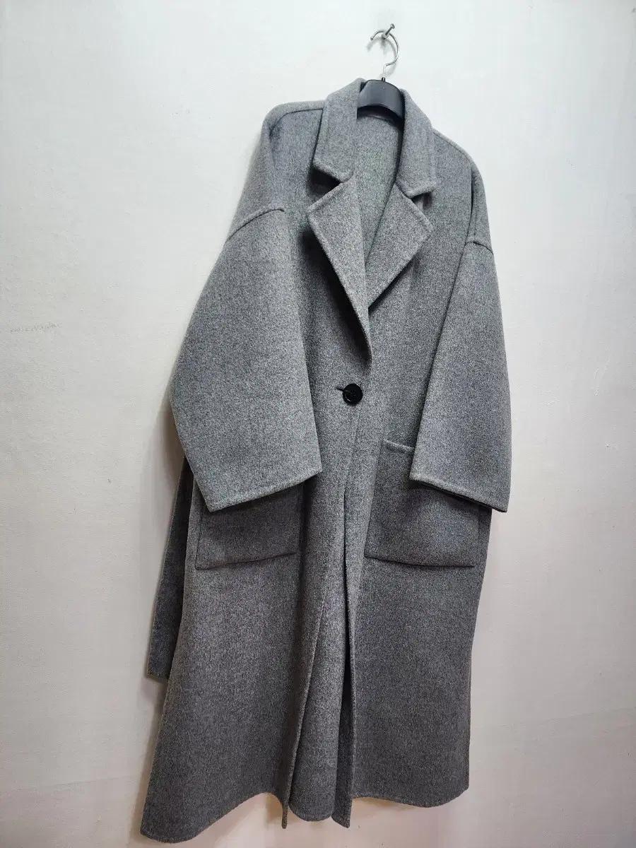 제평 에린블랙바이에린 울100 포켓 루즈핏 롱코트