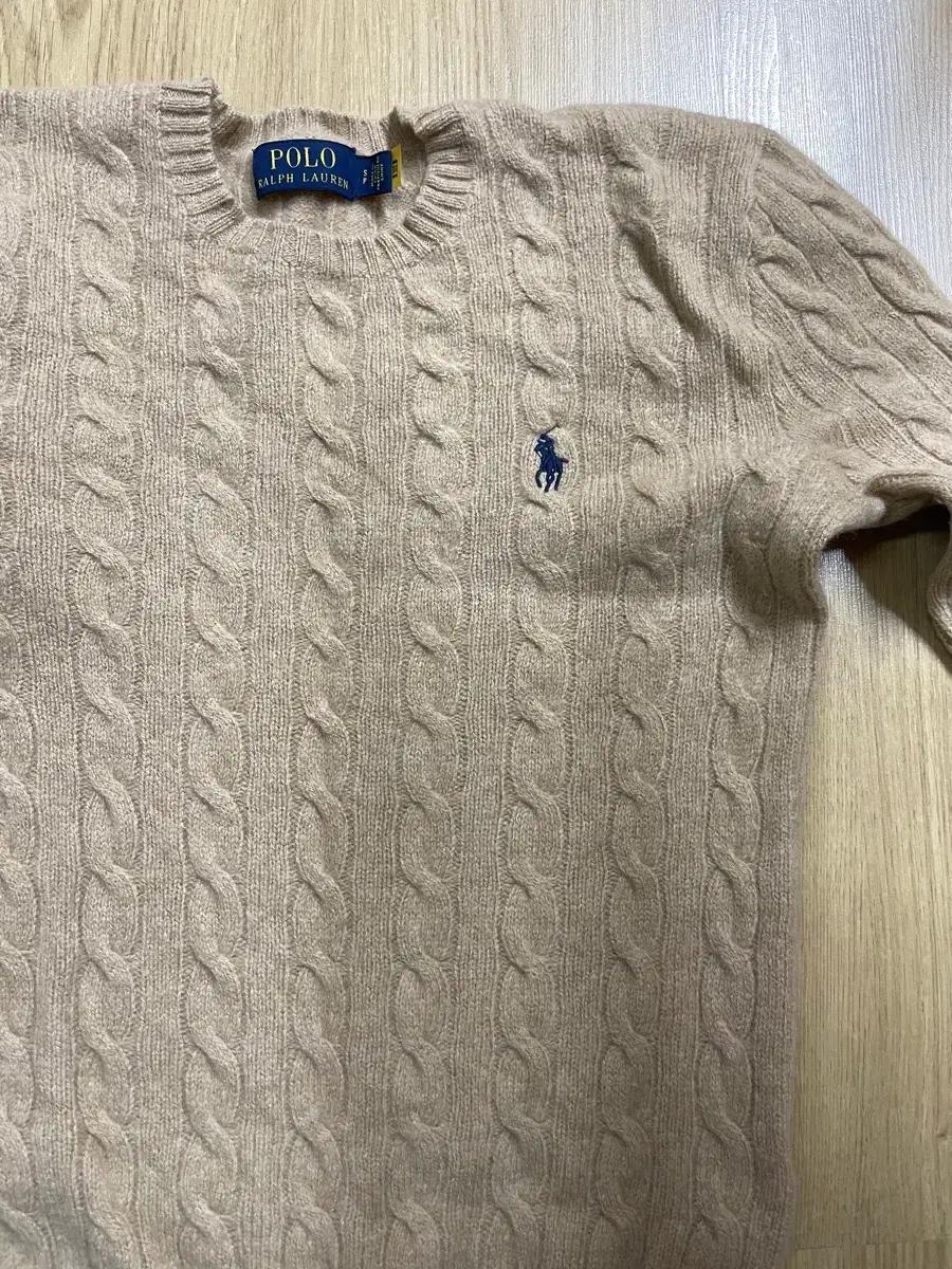 폴로 랄프로렌 케이블 니트 울 캐시미어 스웨터_카멜 멜란지색