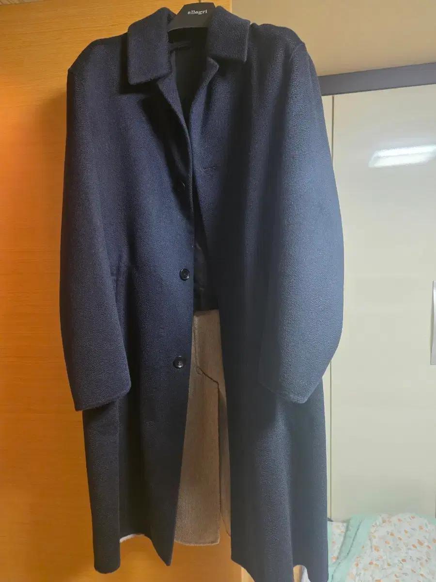 알레그리  100%  퓨어캐시미어 핸드메이드 지블링 코트 52(105)