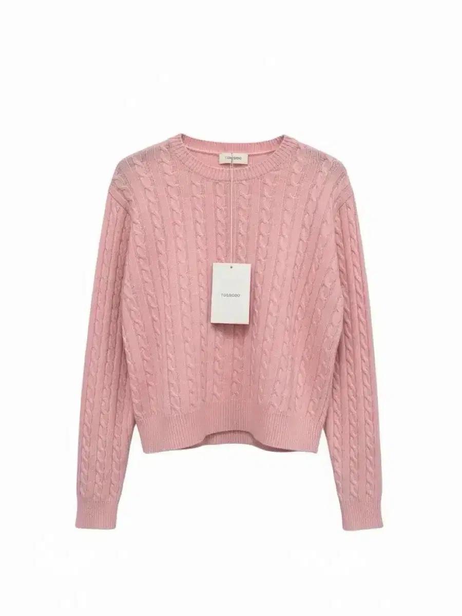 여성F/ 텍새옷 투굿 캐시미어 꽈배기 니트 핑크