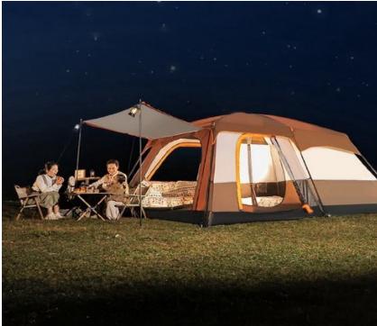 캠핑 그늘막 텐트 방 두 개와 거실 한 개 캠핑 텐트 아웃도어