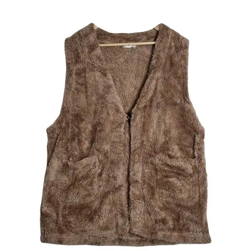 TERAWEAR EMU 브라운 페이크퍼 조끼 [L] 빈티지 털베스트