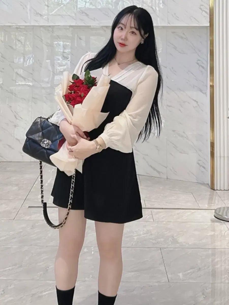 하비언니 하객룩 쉬폰 시스루 원피스