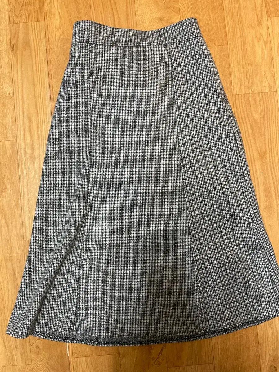 겨울 체크 롱스커트 55-55반