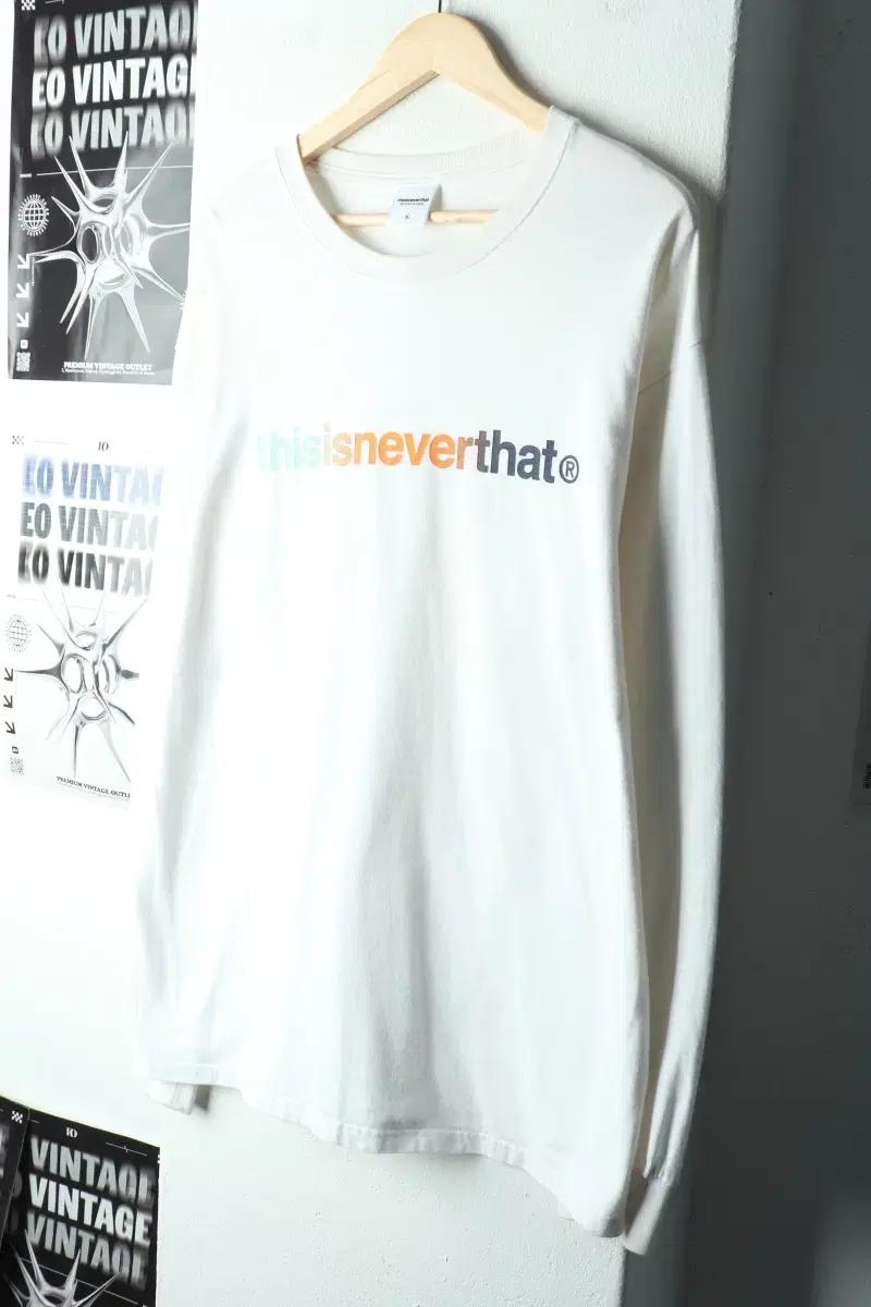 (XL-2XL) 디스이즈네버댓 긴팔티셔츠 화이트 로고 올드스쿨-1607C