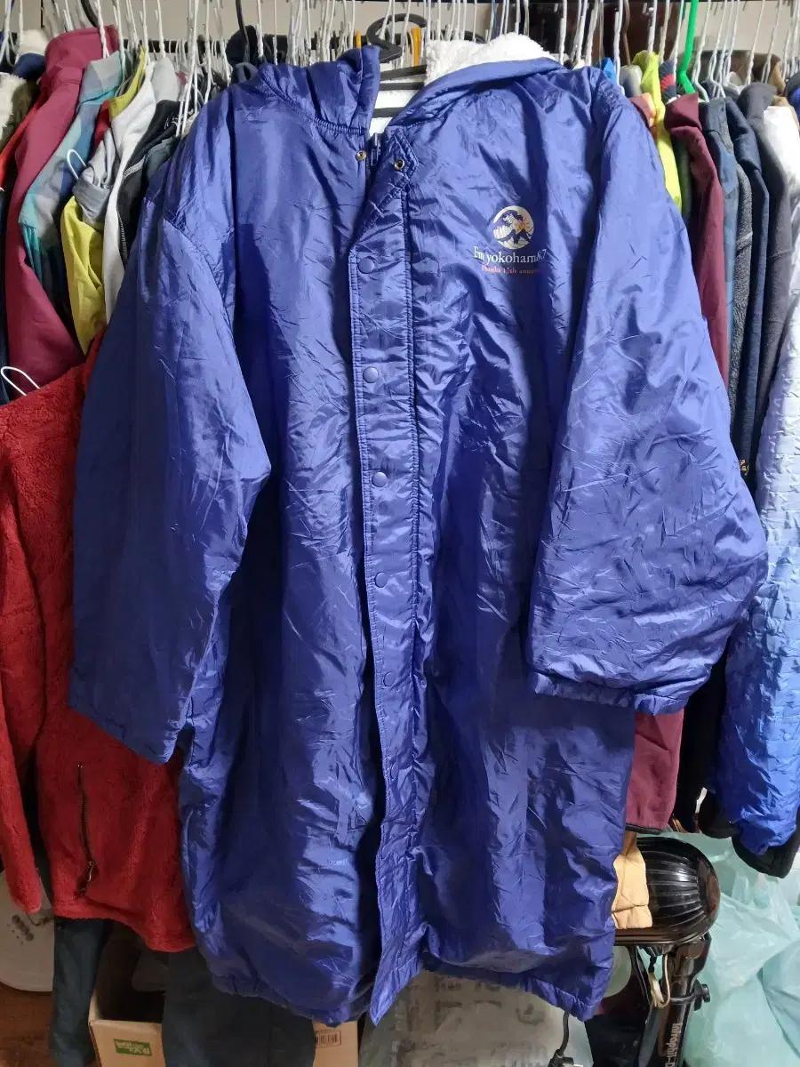 Printstar 파란색 롱 바람막이 코트 105~110 새상품