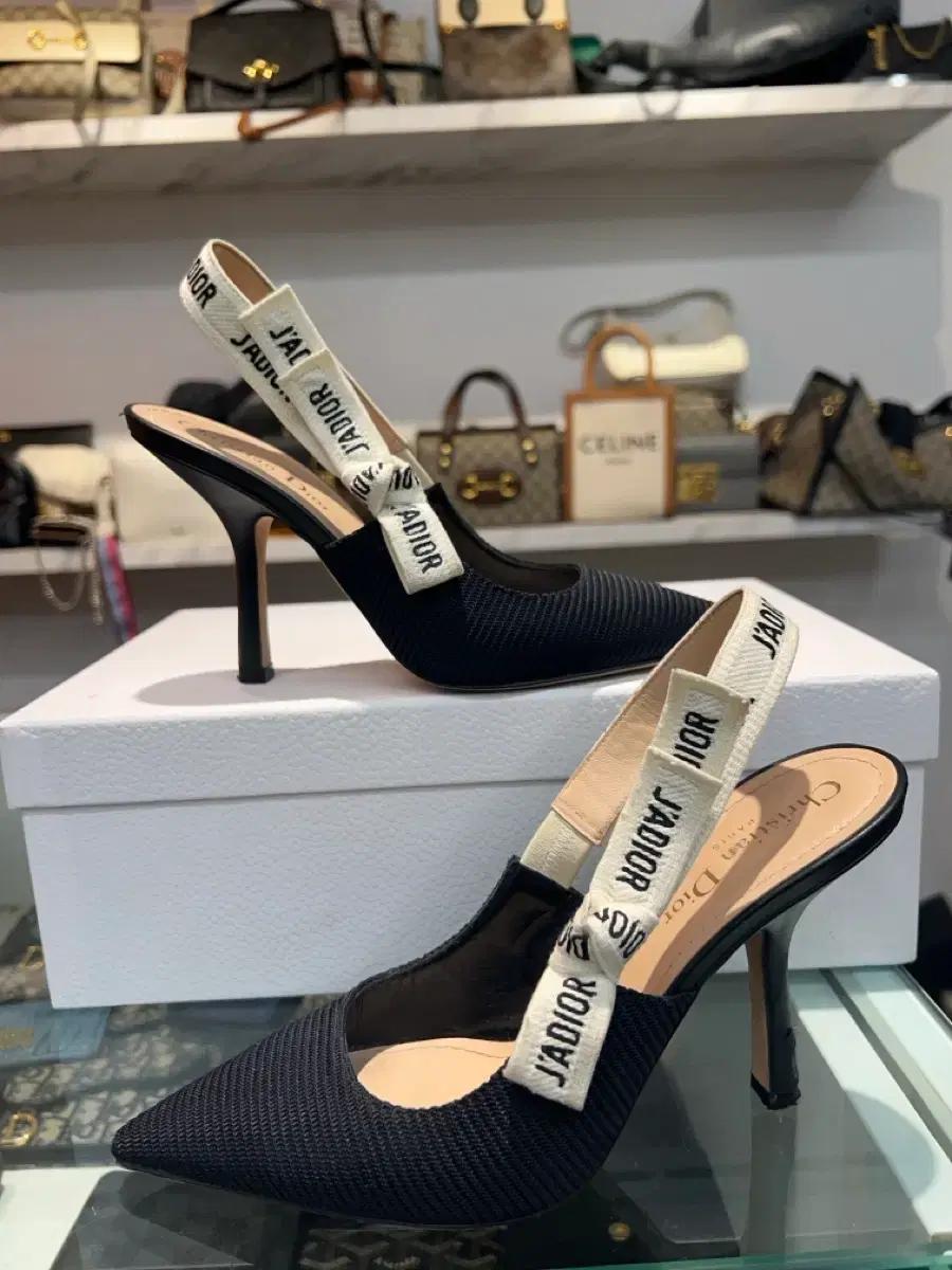 (37) 디올 자디올 펌프스 슬링백 샌들 힐 여성 블랙