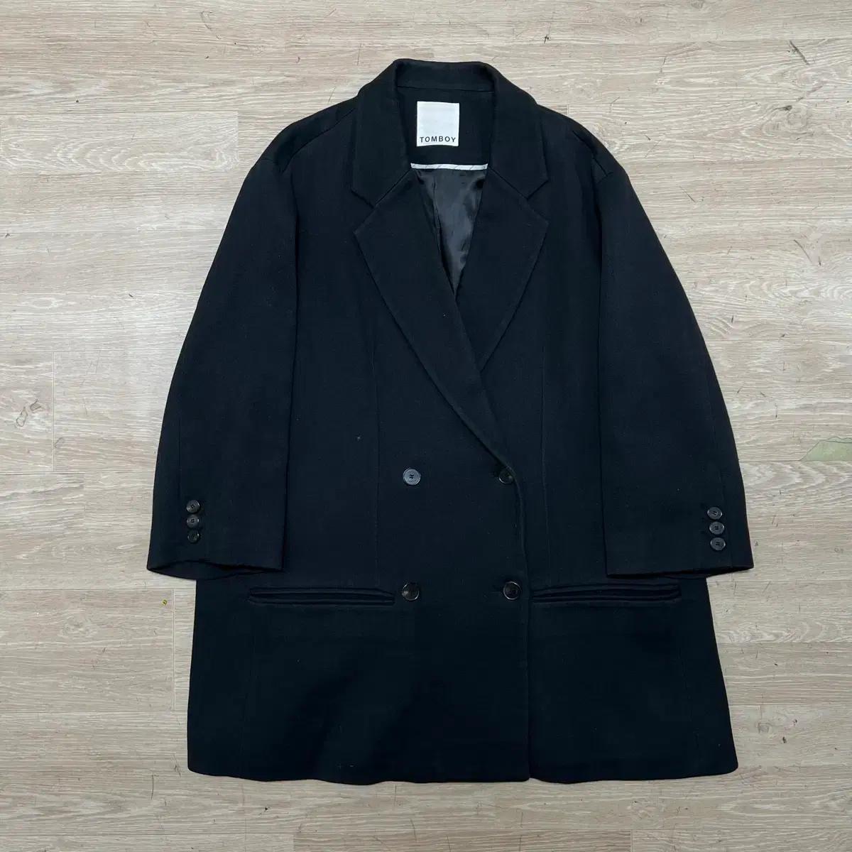 스튜디오 톰보이 여성 코튼 더블 브레스티드 숏코트 [블랙] FREE